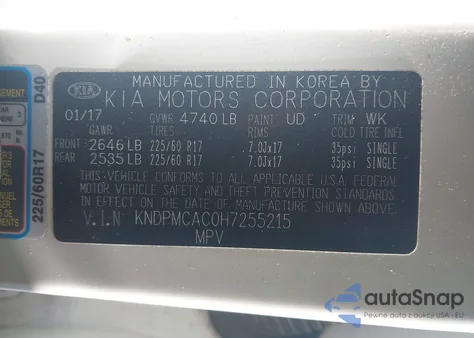 2017 Kia Sportage Lx из США, поврежденный, VIN KNDPMCAC0H7255215